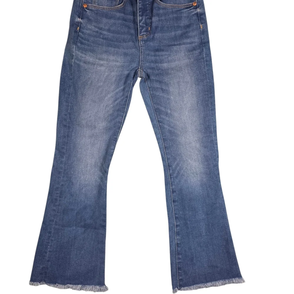 NWOT Loft High Waist Flare Crop Blue Jeans - Picture 2 of 9